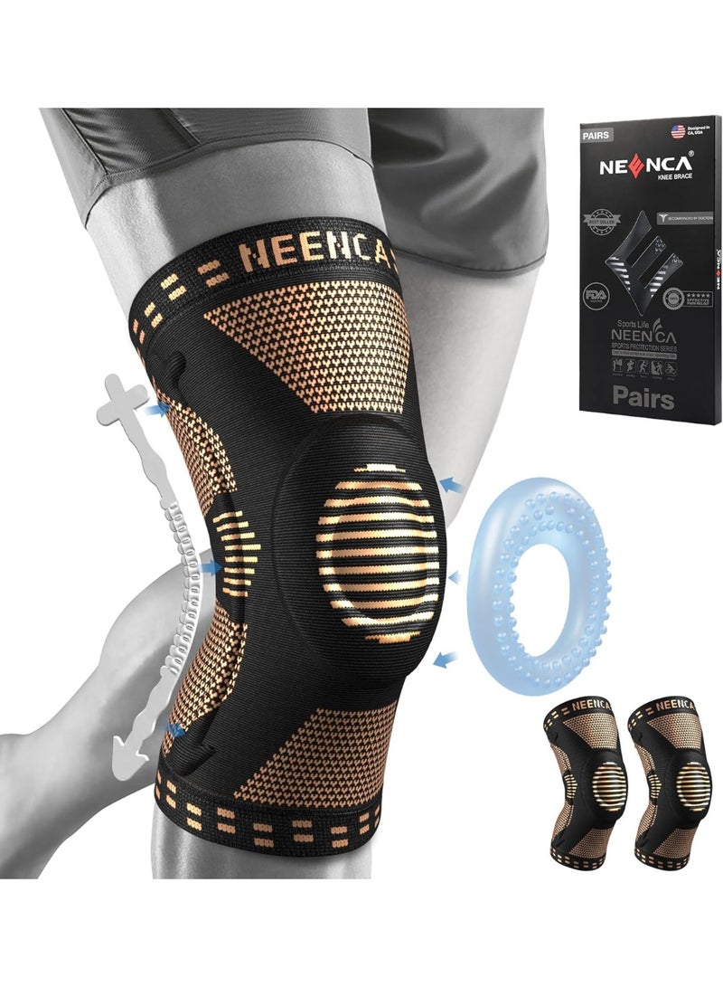 general Pack Knee Braces for Knee Pain, Compression Knee Sleeves with Patella Gel Pad & Side Stabilizers, Knee Support for Men Women, Meniscus Tear, Arthritis, Joint Pain, ACL,PCL,MCL,Runner, Workout - Image 1
